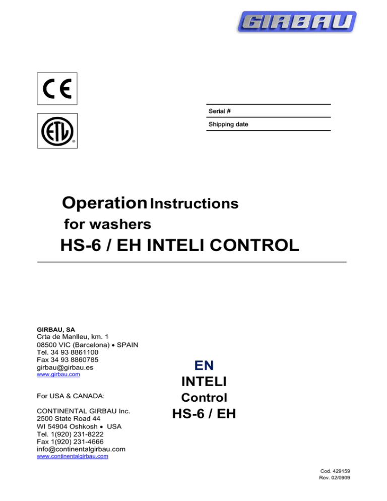 HS6_Operations manual EN iINTELLI CONTROL | Manualzz