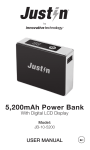 Justin JB-10-5200 Power Bank User Manual