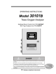 Teledyne 3010TB Split architecture trace oxygen analyzer Instruction manual