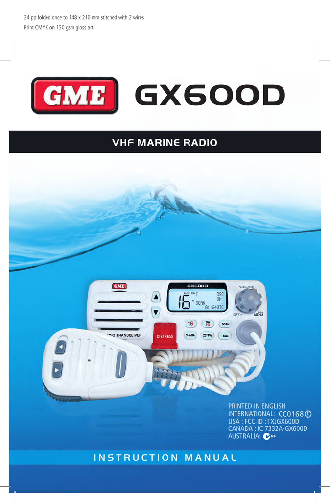 Gx600d Vhf Marine Radio Printed In English Manualzz
