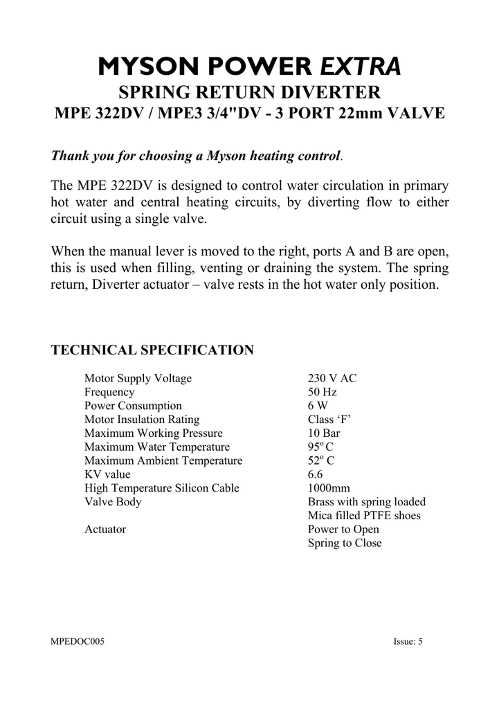 Wiring Diagram For Myson Motorised Valve Wiring Diagram