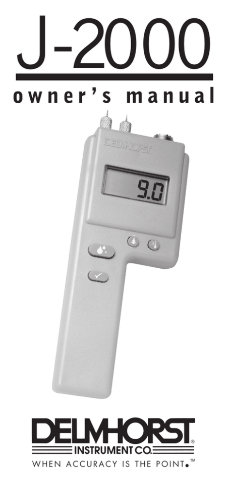 Delmhorst J-2000 Moisture Meter Manual | Manualzz