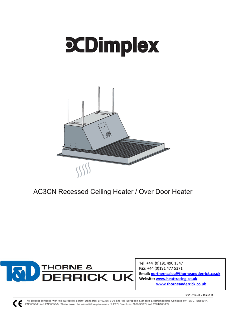 Dimplex Ac3cn Recessed Air Heaters Over Door Heaters Air