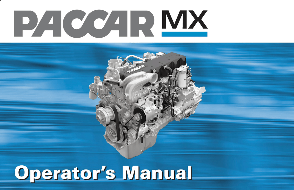 Paccar Engine Manuals Paccar Mx Engine Operator S Manual Manualzz