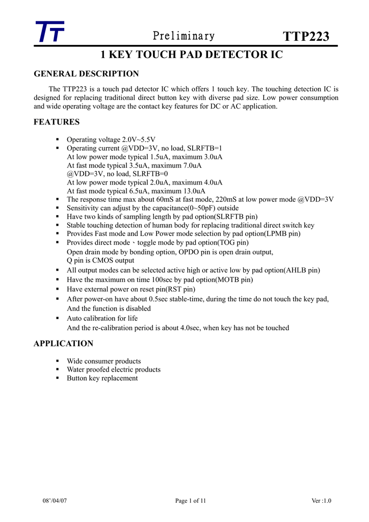 tt2222 datasheet