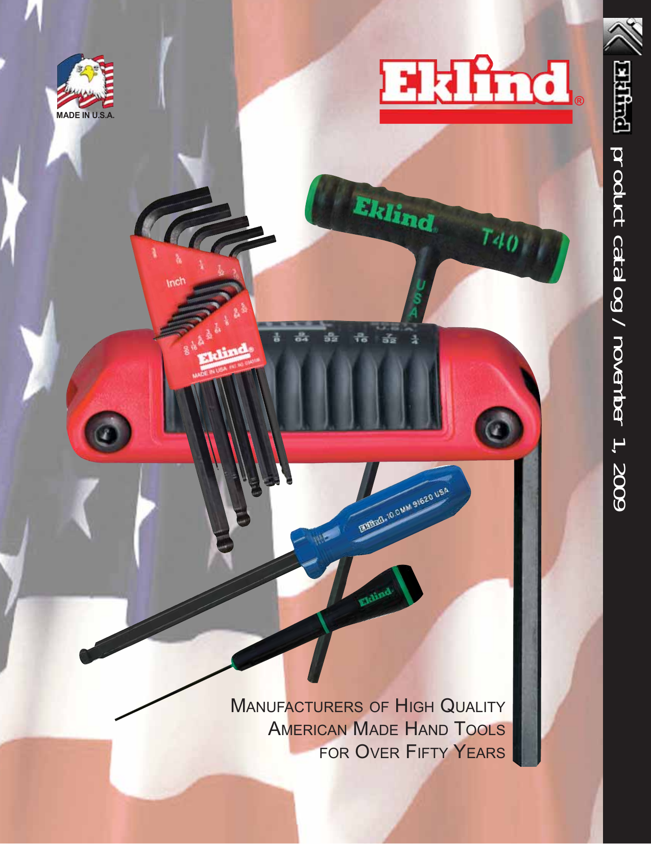Eklind 60609 9 Piece 6 Series Power-T T-Handle Hex Key Set with Pouch Sizes 5//64-1//4