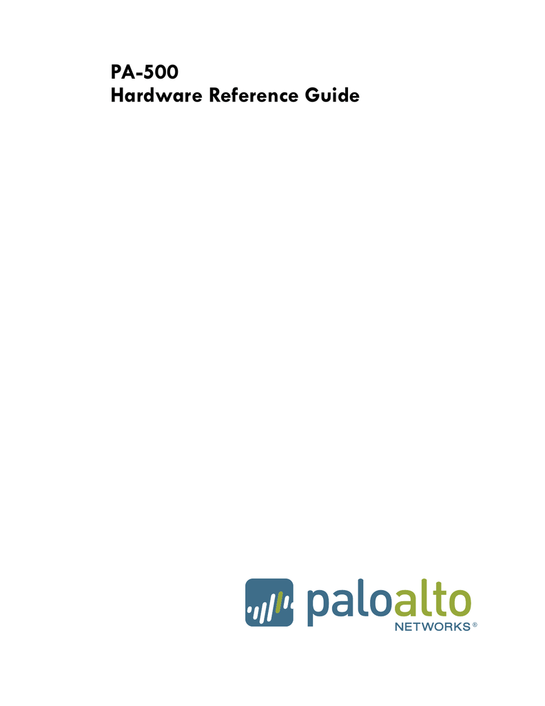 Palo Alto Pa-500 User Manual