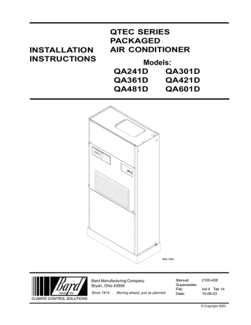 Bard QA361D Installation Instructions Manual | Manualzz