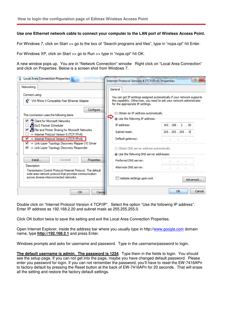 How To Use Web Browser To Login To The Configuration Page At