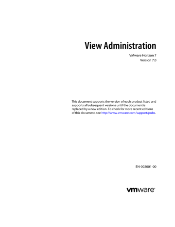 VMware Horizon View 7.0 manual | Manualzz