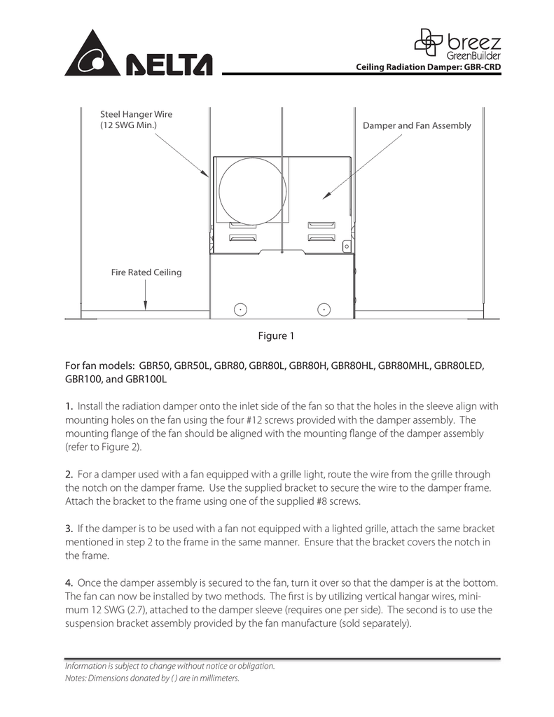 Ceiling Radiation Damper Gbr Crd Manualzz Com