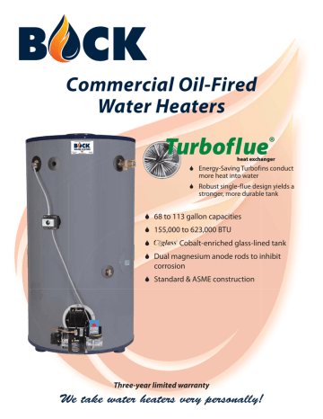 Bock Turbo Flue 155k-623k BTU Spec Sheet | Manualzz