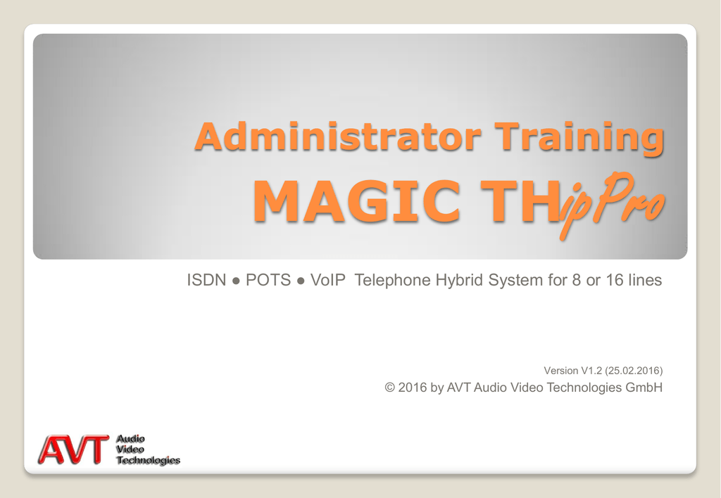 Magic Thippro Administrator Training V1 2 Manualzz