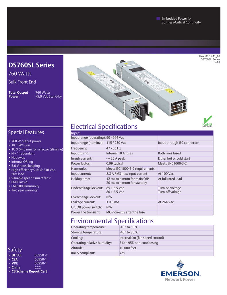Datasheet For Ds760sl 3 002 By Artesyn Embedded Technologies Manualzz