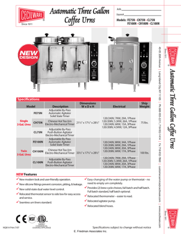Grindmaster-Cecilware FE100N | Manualzz