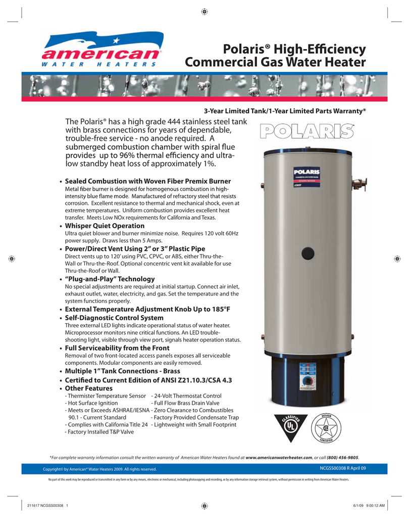 American Water Heater Polaris Parts