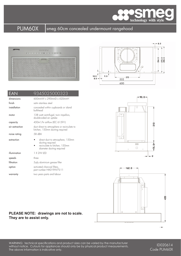 smeg rangehood pum60x