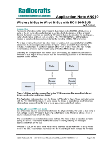 Radiocrafts  Application Note AN010 Wireless M-Bus to Wired M-Bus with RC1180-MBUS | Manualzz