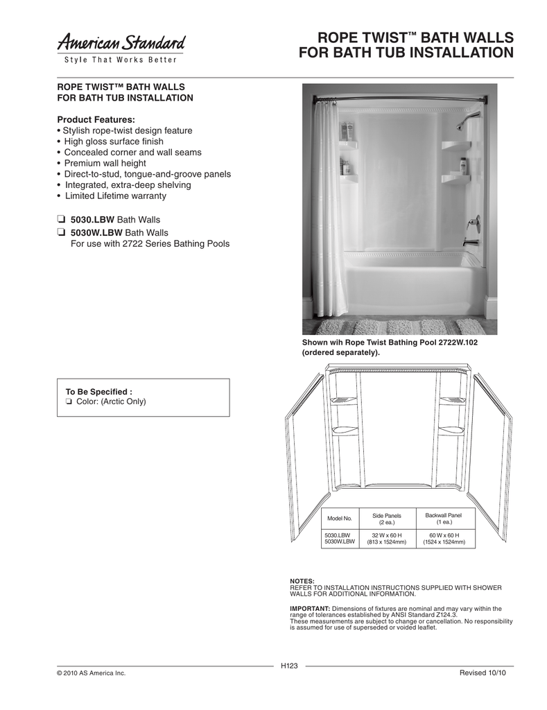 American Standard Ovation Shower Installation Instructions PIXMOB