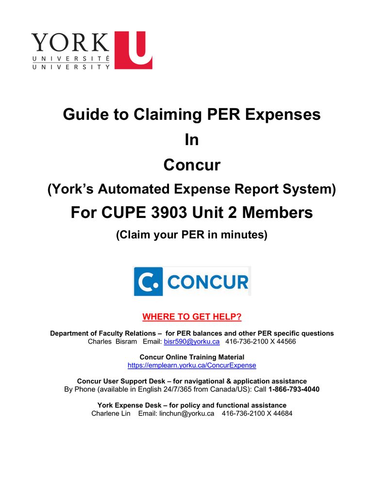 Guide To Claim Per Expenses Cupe Manualzz Com