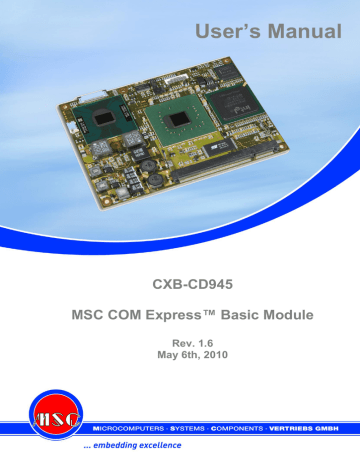 MSC CXB CD945 User Manual | Manualzz