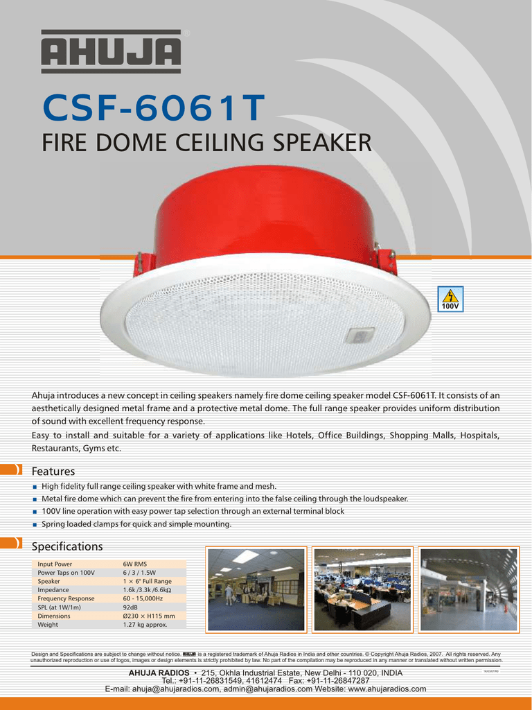 fall ceiling speaker ahuja