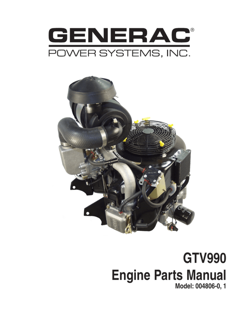 GTV990 Engine Parts Manual Model: 004806-0, 1 | Manualzz