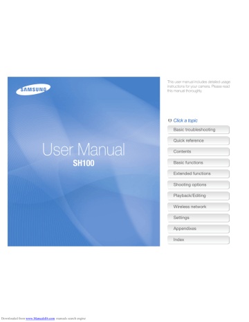 Viewing photos or videos in Playback mode. Samsung SAMSUNG SH100 | Manualzz