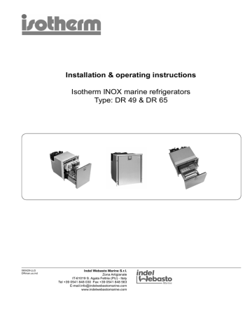 Installation Amp Operating Instructions Isotherm Inox Marine Refrigerators Manualzz