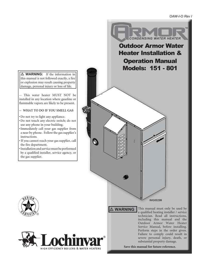 Lochinvar ARMOR 151 Operation Manual Manualzz
