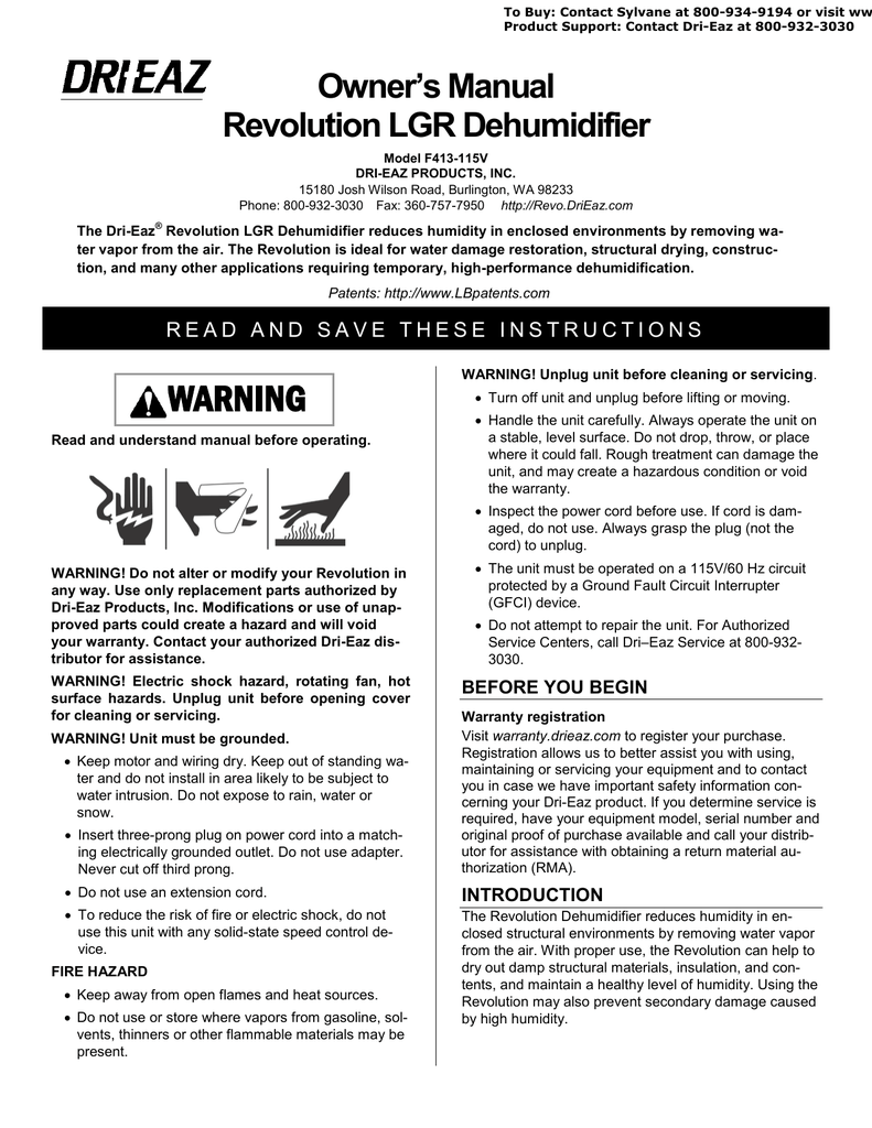 Dri Eaz Revolution Lgr Dehumidifier Owner S Manual Manualzz Dri Eaz Revolution Lgr Dehumidifier Owner S Manual Manualzz