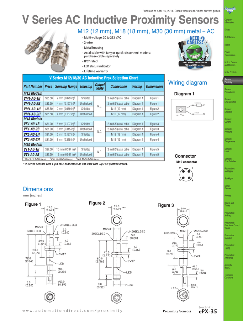 12/18/30mm Proximity Sensor Standard Sensing Technical Specs | manualzz.com