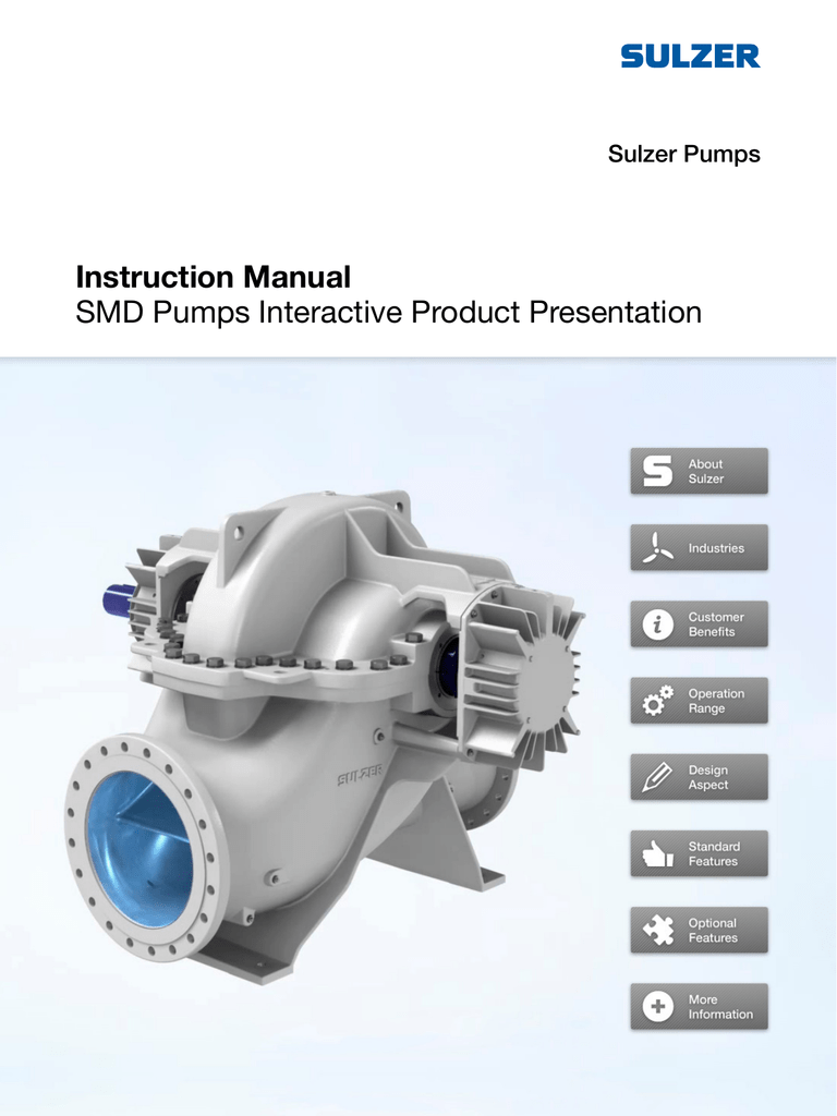 Instruction Manual SMD Pumps Interactive Product Presentation Sulzer