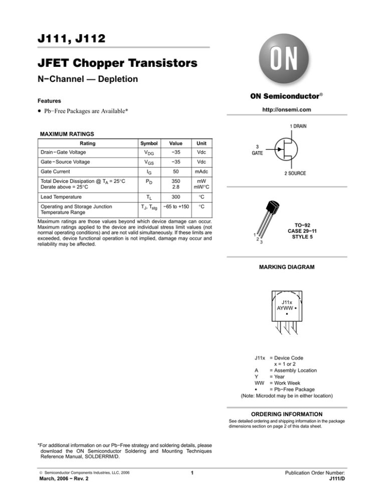 J111 Datasheet Manualzz