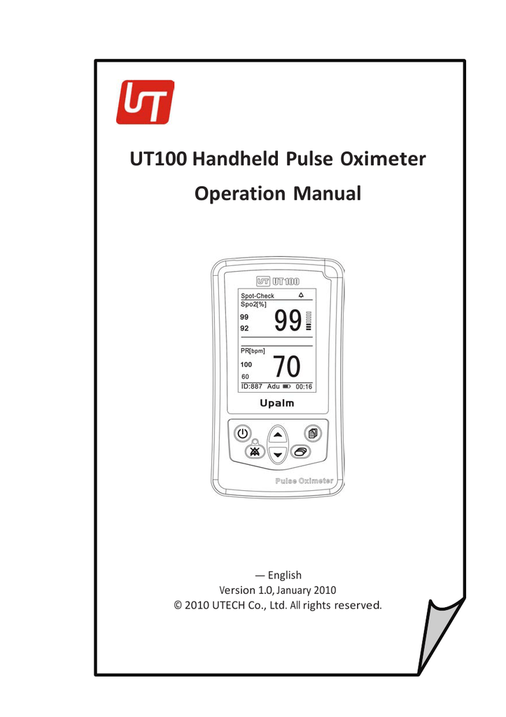 handheld pulse oximeter UT100 operation manual Manualzz
