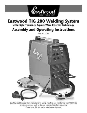 Eastwood TIG 200 Welding System Instructions | Manualzz