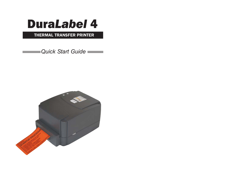 DuraLabel 4TTP Quick Start Guide | Manualzz
