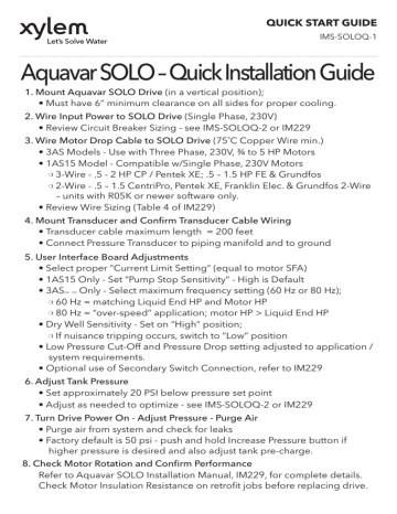 Aquavar Solo Quickstart Manualzz