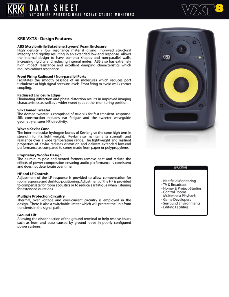 krk vxt8 frequency response