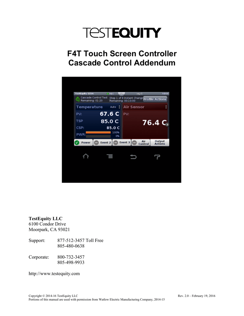 Watlow F4 Temperature Controller Manual