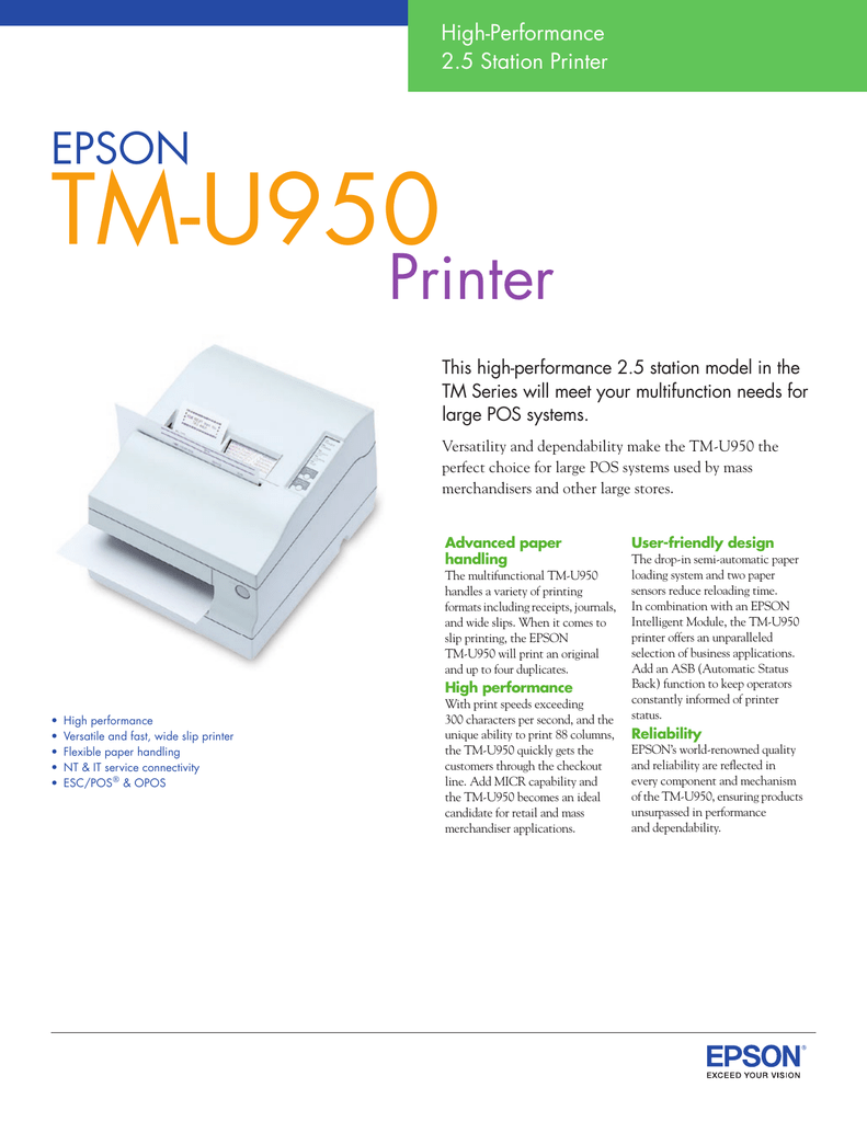 TM-U950 Printer EPSON High-Performance 