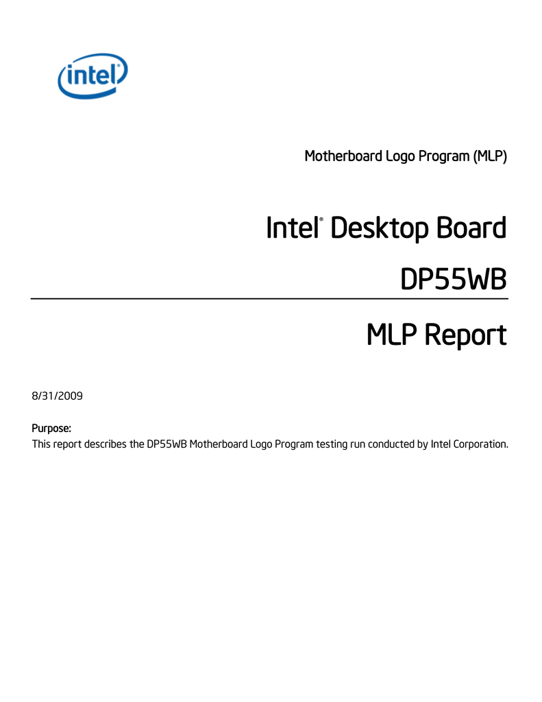 Intel Desktop Board DP55WB MLP Report | Manualzz