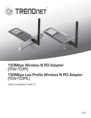 Trendnet TEW-703PI N150 Wireless PCI Adapter Quick Installation Guide | Manualzz