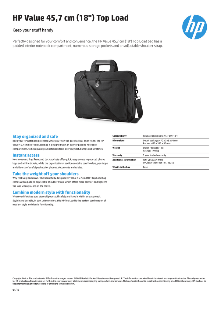 hp value top load case 18