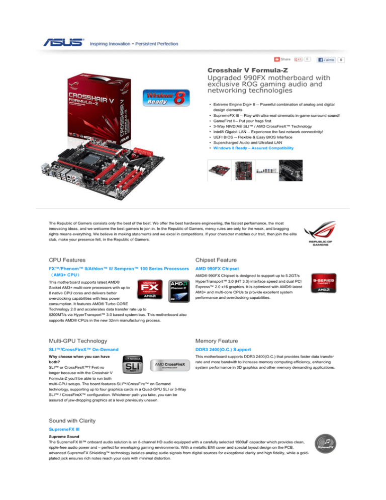 Upgraded 990fx Motherboard With Exclusive Rog Gaming Audio And Networking Technologies Manualzz