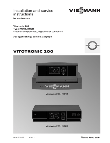 Vitotronic 200 KO2B Installation Manual | Manualzz