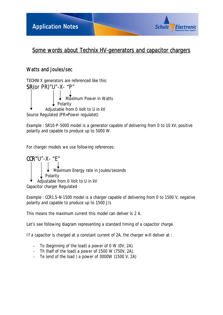 Some Words About Technix Hv Generators And Capacitor Chargers Sr Or Pr U X P Manualzz