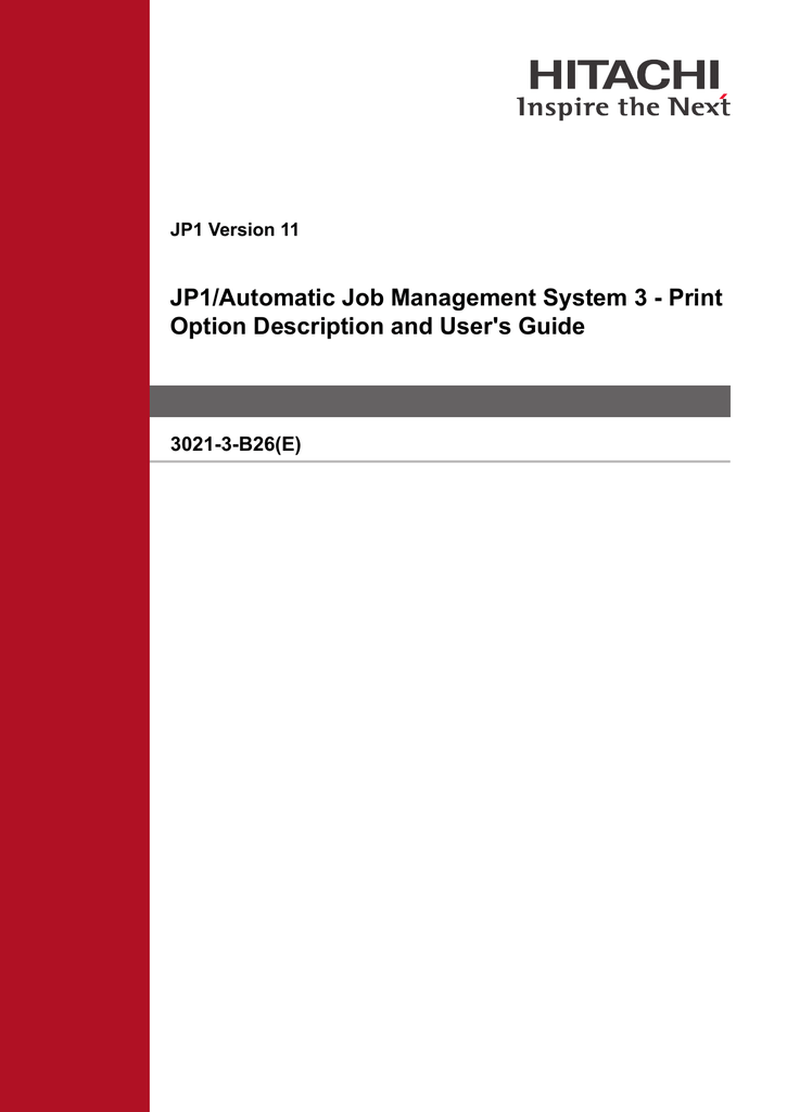 Jp1 Automatic Job Management System 3 Print 3021 3 B26 E Jp1 Version 11 Manualzz