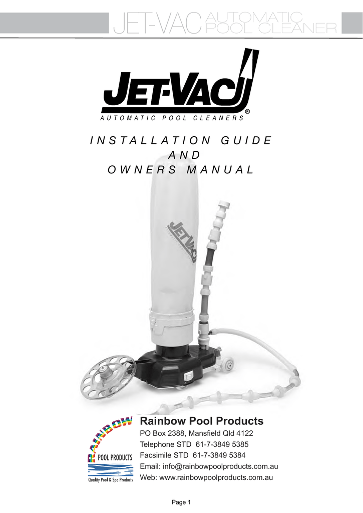 JetVac Installation Guide Manual Manualzz