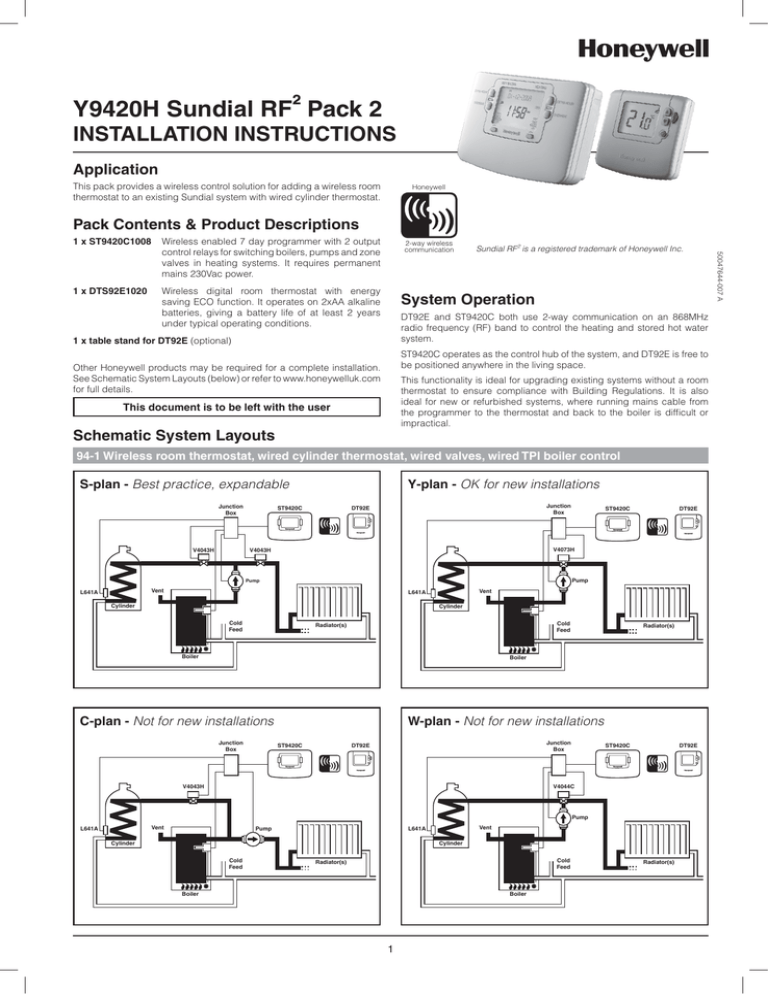 Sundial Rf² Pack 2 Manualzz Sundial Rf² Pack 2 Manualzz, Sundial Y Plan Wiring Diagram